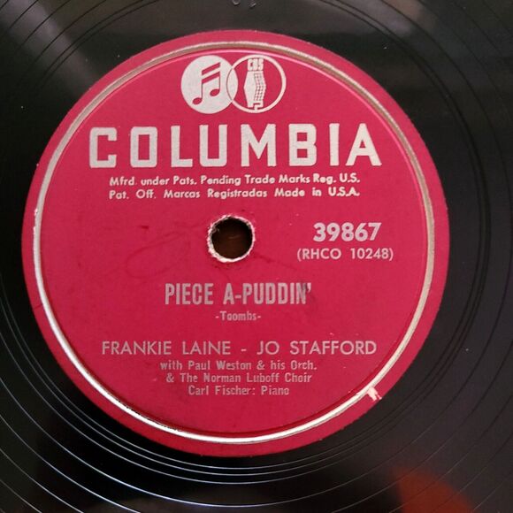Frankie Laine Jo Stafford 78 Setting The Woods On Fire / Piece A-Puddin' E- - Picture 2 of 4